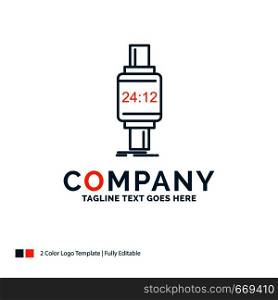 smart watch, smartwatch, watch, apple, android Logo Design. Blue and Orange Brand Name Design. Place for Tagline. Business Logo template.