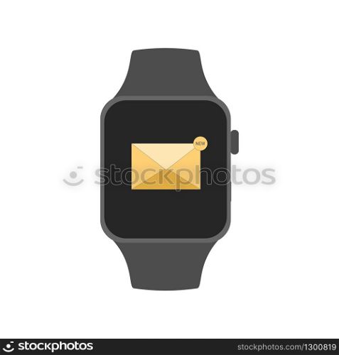 Smart watch with mail notification. Vector EPS 10