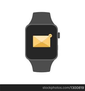 Smart watch with mail notification. Vector EPS 10