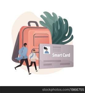 Smartcards for schools abstract concept vector illustration. Student profile, school attendance system, pupil identification, microchip technology, smart access card, tracking abstract metaphor.. Smartcards for schools abstract concept vector illustration.