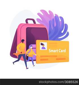 Smartcards for schools abstract concept vector illustration. Student profile, school attendance system, pupil identification, microchip technology, smart access card, tracking abstract metaphor.. Smartcards for schools abstract concept vector illustration.