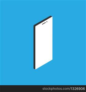 Smartphone 3d vector isometric illustration in flat style on blue background. EPS 10