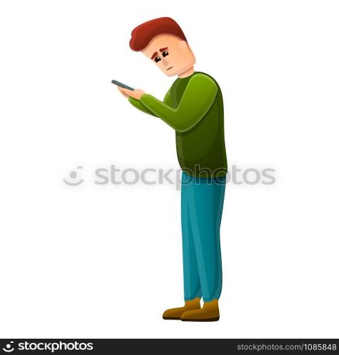Smartphone addiction icon. Cartoon of smartphone addiction vector icon for web design isolated on white background. Smartphone addiction icon, cartoon style
