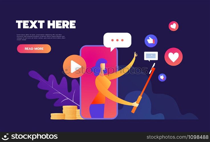 Smartphone and Mobile Business Product Reviews ,Blogger Review Concept.Video Streamer, Live Broadcast. Online Channel. Vector illustration character. Smartphone and Mobile Business Product Reviews ,Blogger Review Concept.Video Streamer, Live Broadcast. Online Channel. Vector illustration character.