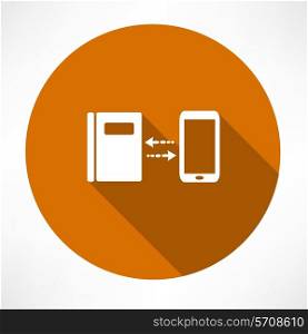 smartphone and notepad exchange icon. Flat modern style vector illustration