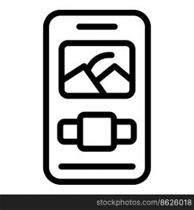 Smartphone app icon outline vector. Smart web. Screen element. Smartphone app icon outline vector. Smart web