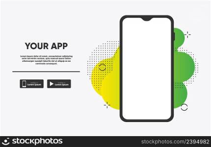 Smartphone app promo for download, landing page template. Stock Vector. Smartphone app promo for download, landing page template. Vector