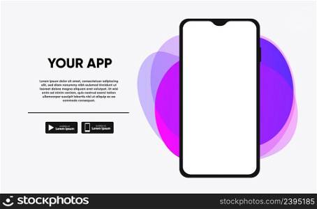 Smartphone application promo for download app landing page. Stock Vector. Smartphone application promo for download app landing page. Vector
