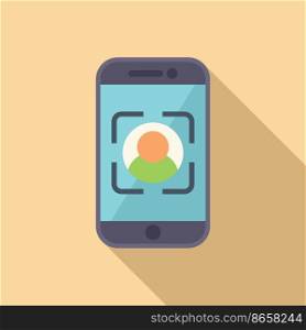 Smartphone audience icon flat vector. Target digital. Customer hunter. Smartphone audience icon flat vector. Target digital