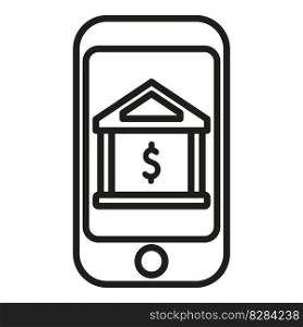 Smartphone bank icon outline vector. Money finance. Business budget. Smartphone bank icon outline vector. Money finance