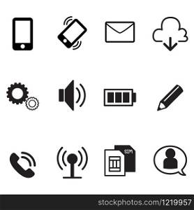 smartphone basic app icons set