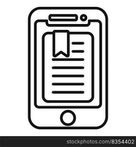 Smartphone bookmark icon outline vector. Mark favorite. Template rate. Smartphone bookmark icon outline vector. Mark favorite