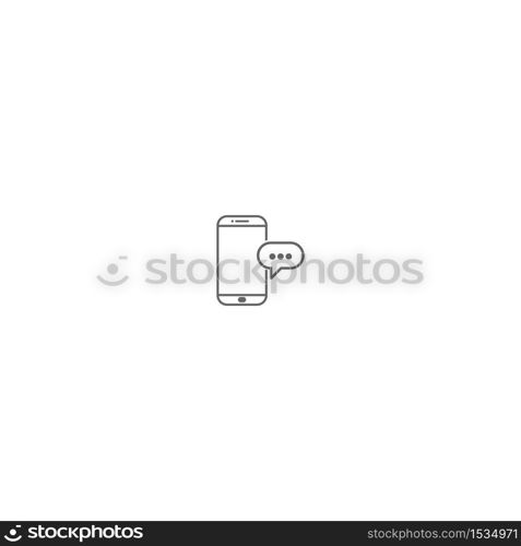 Smartphone bubble chat logo icon vector template