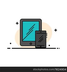Smartphone, Business, Mobile, Tablet, Phone  Business Flat Line Filled Icon Vector Banner Template
