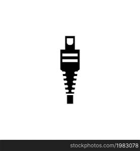 Smartphone Cable Charger Plug, Micro Mini USB. Flat Vector Icon illustration. Simple black symbol on white background. Smartphone Cable Charger Plug sign design template for web and mobile UI element. Smartphone Cable Charger Plug, Micro Mini USB. Flat Vector Icon illustration. Simple black symbol on white background. Smartphone Cable Charger Plug sign design template for web and mobile UI element.