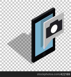 Smartphone camera application isometric icon 3d on a transparent background vector illustration. Smartphone camera application isometric icon