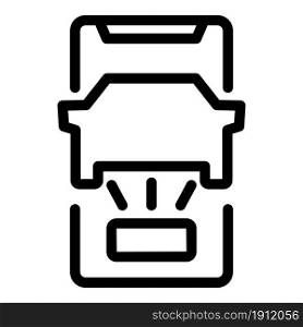 Smartphone car control icon outline vector. Mobile parking. Phone application. Smartphone car control icon outline vector. Mobile parking