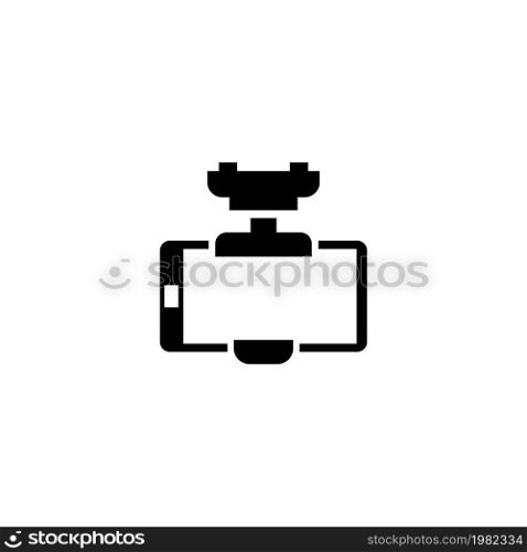 Smartphone Car Holder. Flat Vector Icon. Simple black symbol on white background. Smartphone Car Holder Flat Vector Icon