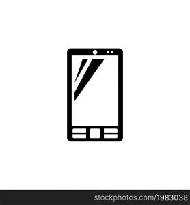 Smartphone, Cell Phone. Flat Vector Icon illustration. Simple black symbol on white background. Smartphone, Cell Phone sign design template for web and mobile UI element. Smartphone, Cell Phone Flat Vector Icon