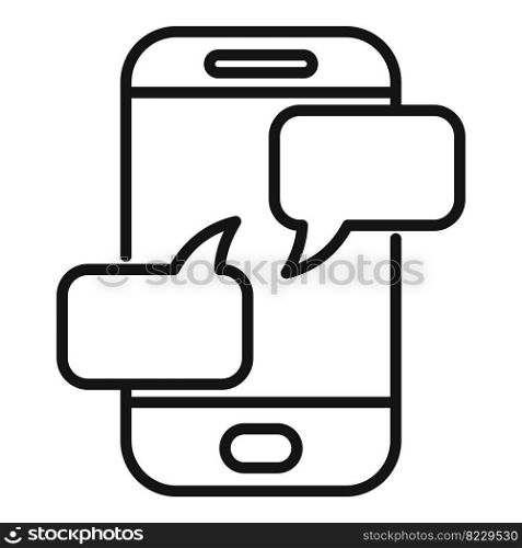 Smartphone chat icon outline vector. Social digital. Computer online. Smartphone chat icon outline vector. Social digital