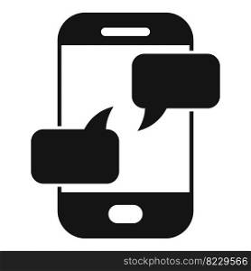 Smartphone chat icon simple vector. Social digital. Computer online. Smartphone chat icon simple vector. Social digital