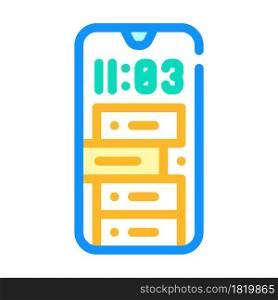smartphone clock color icon vector. smartphone clock sign. isolated symbol illustration. smartphone clock color icon vector illustration