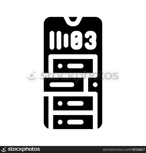 smartphone clock glyph icon vector. smartphone clock sign. isolated contour symbol black illustration. smartphone clock glyph icon vector illustration