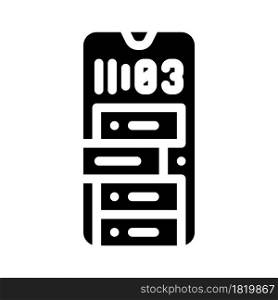 smartphone clock glyph icon vector. smartphone clock sign. isolated contour symbol black illustration. smartphone clock glyph icon vector illustration