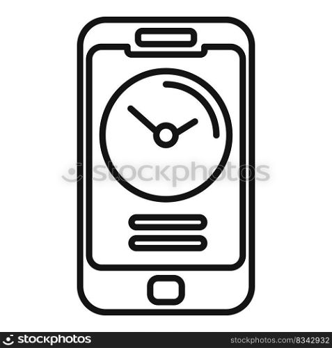 Smartphone clock icon outline vector. Mobile using. App smart. Smartphone clock icon outline vector. Mobile using