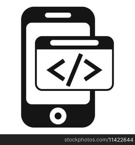 Smartphone code developer icon simple vector. Build team coder. Html service. Smartphone code developer icon simple vector. Build team coder