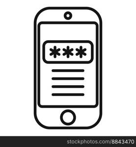 Smartphone code icon outline vector. Lock security. Enigma machine. Smartphone code icon outline vector. Lock security