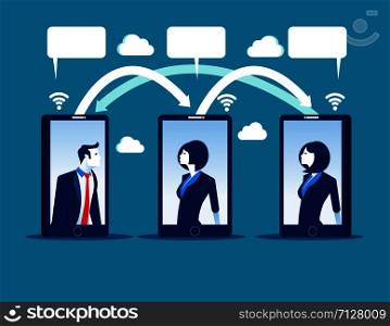 Smartphone communication. Concept business technology vector illustration.