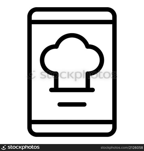 Smartphone cook menu icon outline vector. Food delivery. Online order. Smartphone cook menu icon outline vector. Food delivery