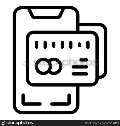 Smartphone credit card icon outline vector. Money payment. Online pay. Smartphone credit card icon outline vector. Money payment