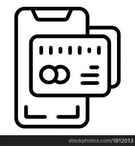 Smartphone credit card icon outline vector. Money payment. Online pay. Smartphone credit card icon outline vector. Money payment
