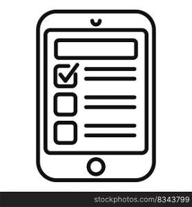 Smartphone election icon outline vector. Democracy vote. Ballot paper. Smartphone election icon outline vector. Democracy vote