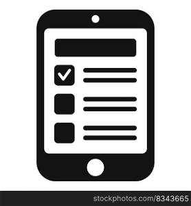 Smartphone election icon simple vector. Democracy vote. Ballot paper. Smartphone election icon simple vector. Democracy vote