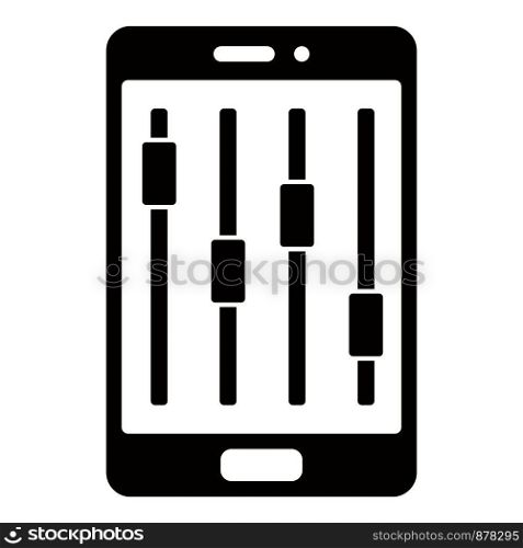 Smartphone equalizer icon. Simple illustration of smartphone equalizer vector icon for web design isolated on white background. Smartphone equalizer icon, simple style
