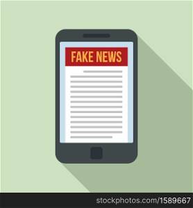 Smartphone fake news icon. Flat illustration of smartphone fake news vector icon for web design. Smartphone fake news icon, flat style