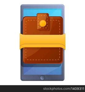 Smartphone finance wallet icon. Cartoon of smartphone finance wallet vector icon for web design isolated on white background. Smartphone finance wallet icon, cartoon style