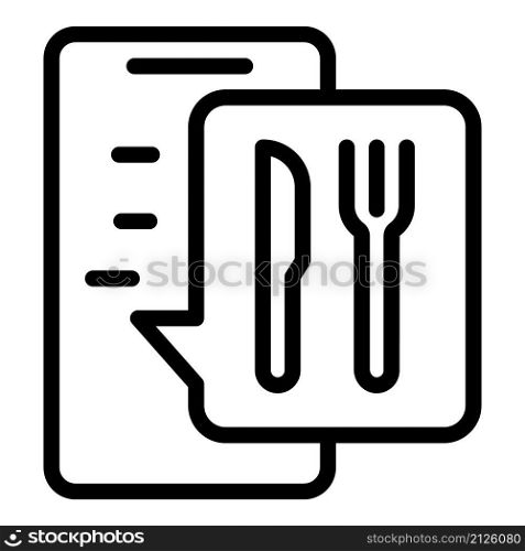 Smartphone food order icon outline vector. Menu app. Food delivery. Smartphone food order icon outline vector. Menu app