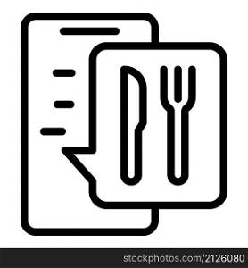 Smartphone food order icon outline vector. Menu app. Food delivery. Smartphone food order icon outline vector. Menu app
