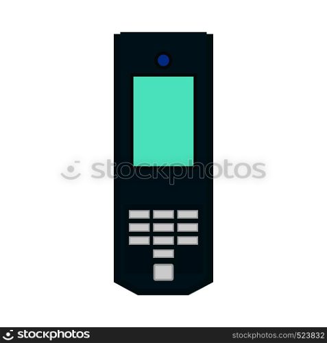 Smartphone front view flat equipment vector icon. Mobile screen gadget technology electronic. Device cellular white