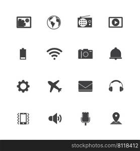 Smartphone function icons.