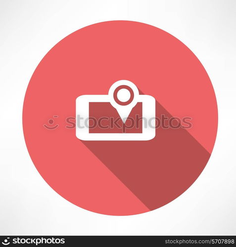 Smartphone GPS icon. Flat modern style vector illustration