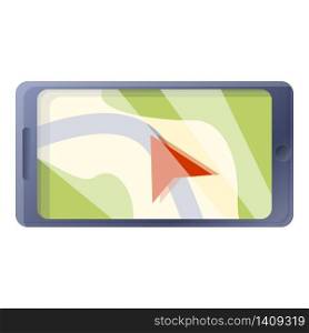 Smartphone gps map icon. Cartoon of smartphone gps map vector icon for web design isolated on white background. Smartphone gps map icon, cartoon style