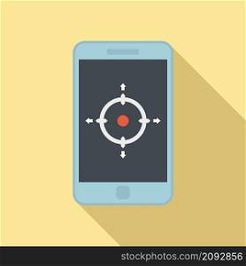 Smartphone gyroscope icon flat vector. Phone accelerometer. Mobile sensor. Smartphone gyroscope icon flat vector. Phone accelerometer