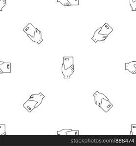 Smartphone hand pattern seamless vector repeat geometric for any web design. Smartphone hand pattern seamless vector