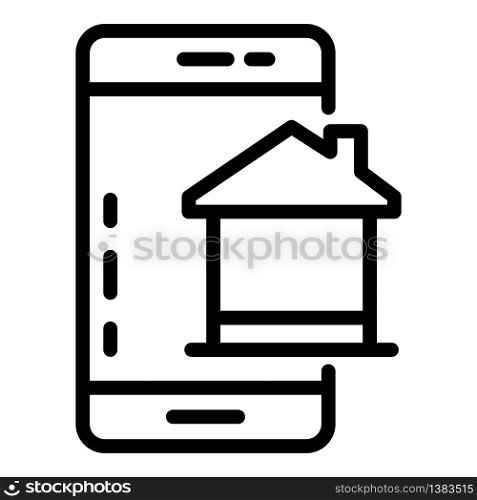Smartphone home control icon. Outline smartphone home control vector icon for web design isolated on white background. Smartphone home control icon, outline style