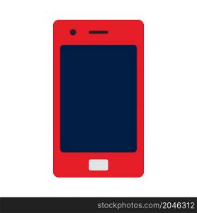 Smartphone Icon. Flat Color Design. Vector Illustration.